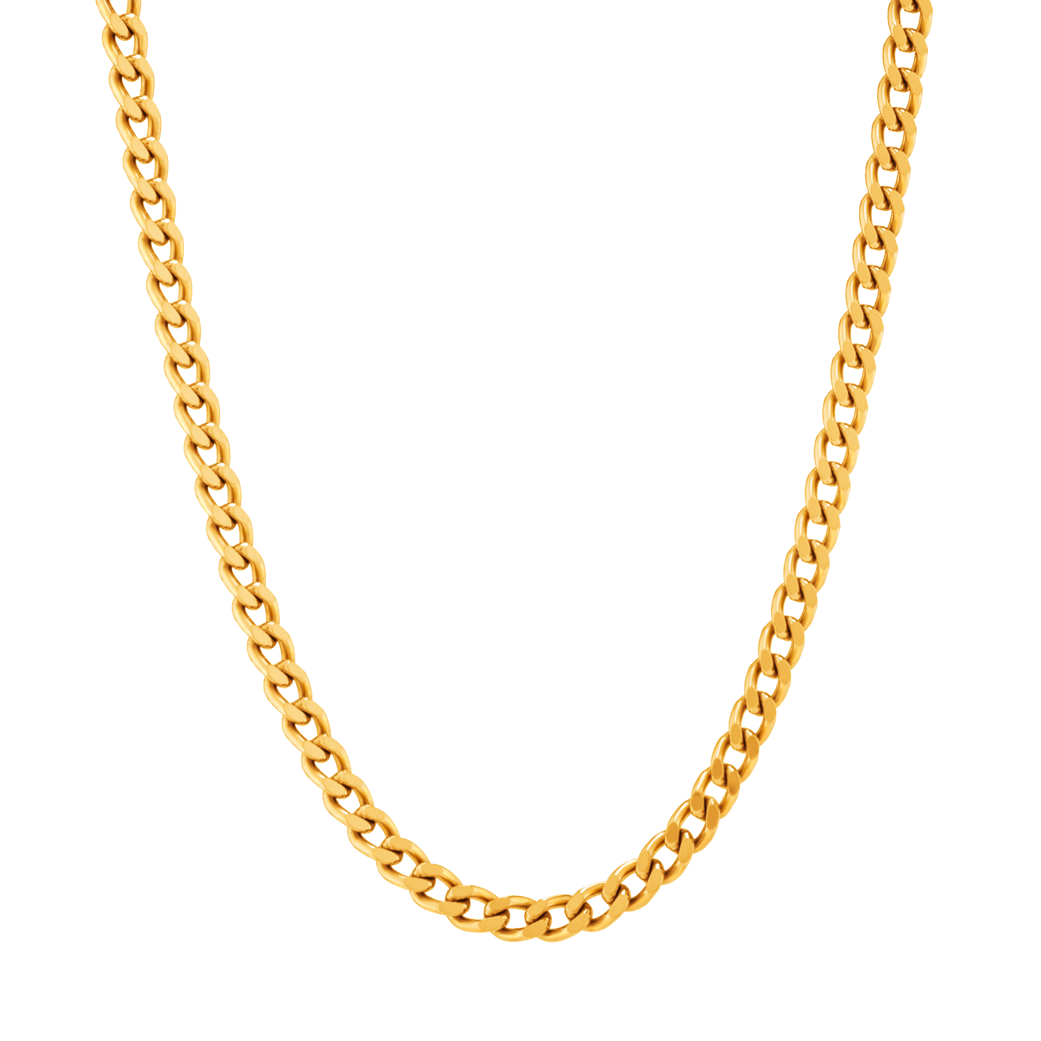 diamond cut curb chain necklace