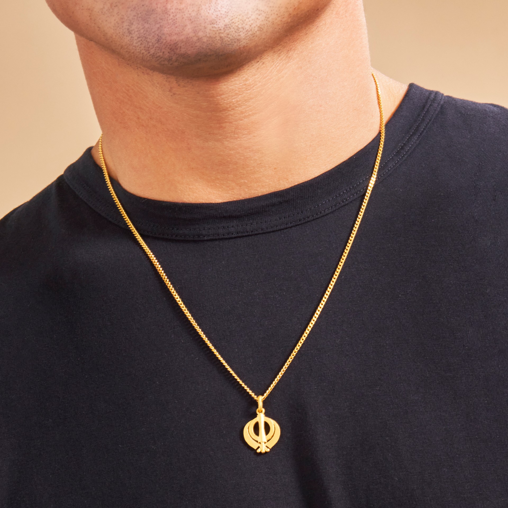 Gold chain with deals khanda